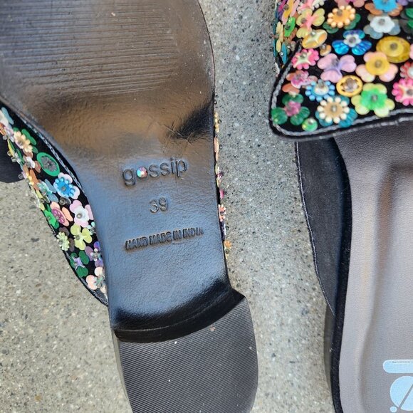 GOSSIP Indian Sequin Floral Mules - Picture 8 of 9